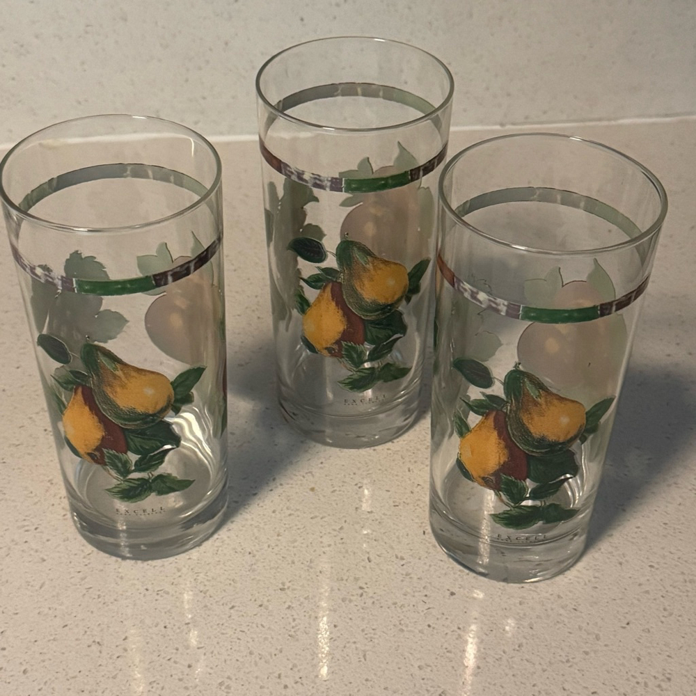 Vintage Sakura Sonoma Highball 6” Drinking Excell Fruit Glasses 12 Oz. - Picture 3 of 4